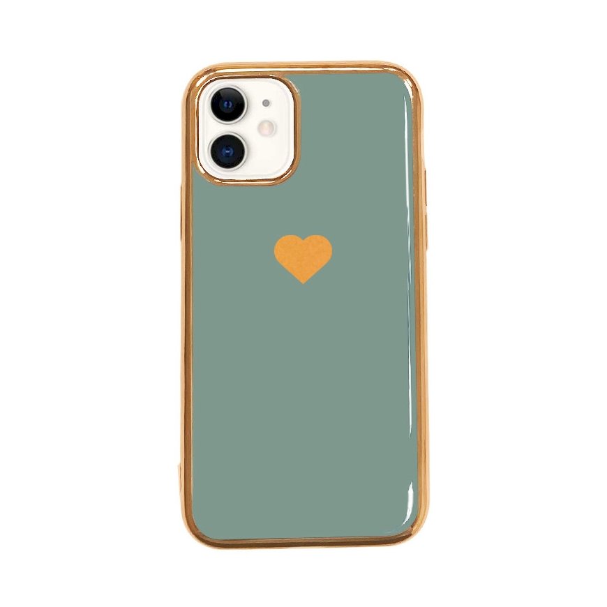 Fusion Heart Case Silicone Case For Apple iPhone 11 Pro Green