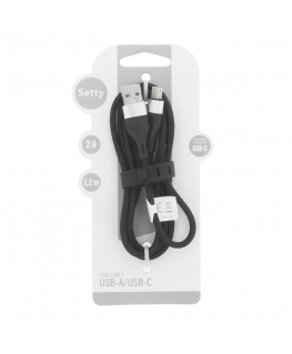 Setty USB - USB-C cable 1,2 m 2A KNA-C-1.221 black