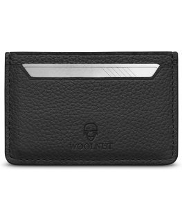 Woolnut Leather Card Holder, black