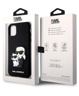 Karl Lagerfeld PU Saffiano Karl and Choupette NFT Case for iPhon