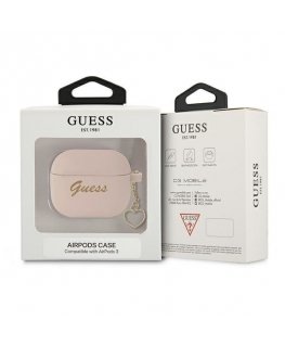 Guess case for Airpods 3 GUA3LSCHSP pink Silicone Heart Charm