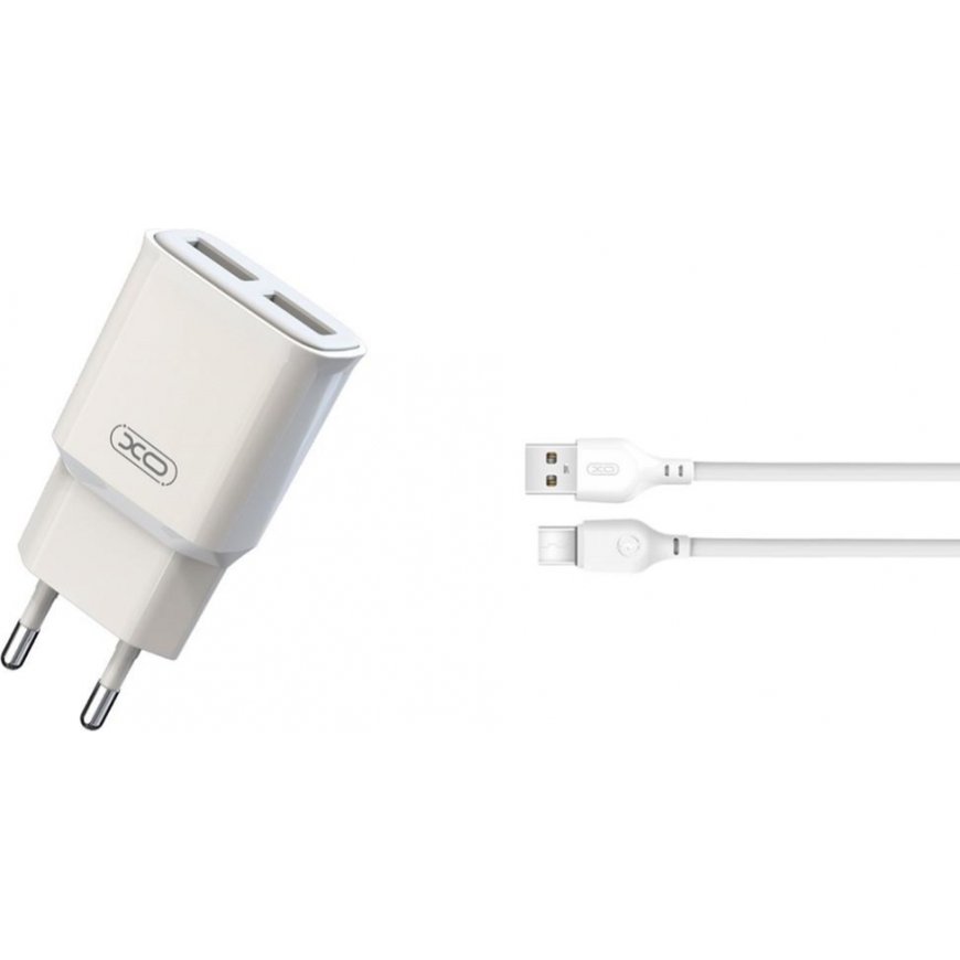 XO L92С charger | 12W | 2.4A + USB-C cable 1m white