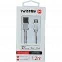 Swissten tekstylny USB - Lightning mFi 1.2m srebrny Swissten tekstylny USB - Lightning mFi 1.2m srebrny