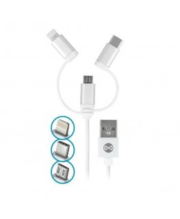 Forever 3in1 cable USB - Lightning + USB-C + microUSB 1,0 m 1,5A