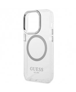 Guess GUHMP14LHTRMS iPhone 14 Pro 6,1" srebrny|silver hard case