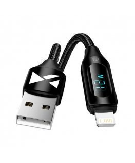 USB-A Cable - Lightning Wozinsky WUALC1 with LED Display 2.4A 1m