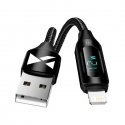 USB-A Cable - Lightning Wozinsky WUALC1 with LED Display 2.4A 1m