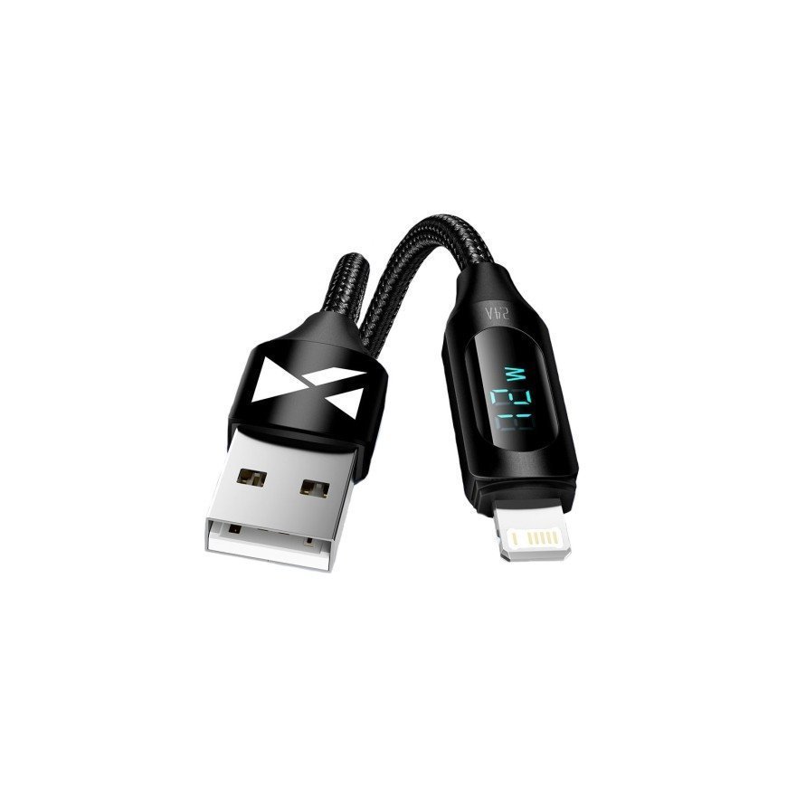 USB-A Cable - Lightning Wozinsky WUALC1 with LED Display 2.4A 1m – 2