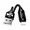 USB-A Cable - Lightning Wozinsky WUALC1 with LED Display 2.4A 1m