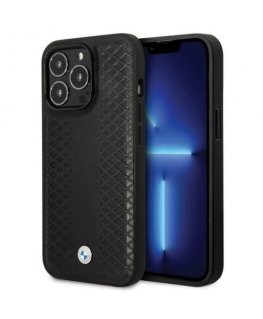BMW BMHCP14L22RFGK iPhone 14 Pro 6.1" czarny|black Leather Diamo