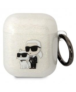 Karl Lagerfeld 3D Logo NFT Karl and Choupette TPU Glitter Case f