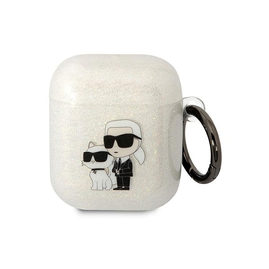 Karl Lagerfeld 3D Logo NFT Karl and Choupette TPU Glitter Case f