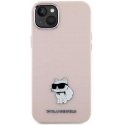 Karl Lagerfeld Case for iPhone 15 Plus 6.7" KLHCP15MSMHCNPP Pink HC SILICONE C METAL PIN
