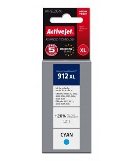 Activejet AH-912CRX rašalas HP spausdintuvams, pakaitinis HP 912XL 3YL81AE Premium 990 puslapių mėlynas