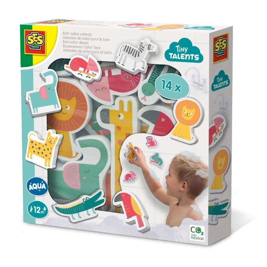 SES Creative Tiny Talents Bath safari animals Vannikleeps Mitmevärviline
