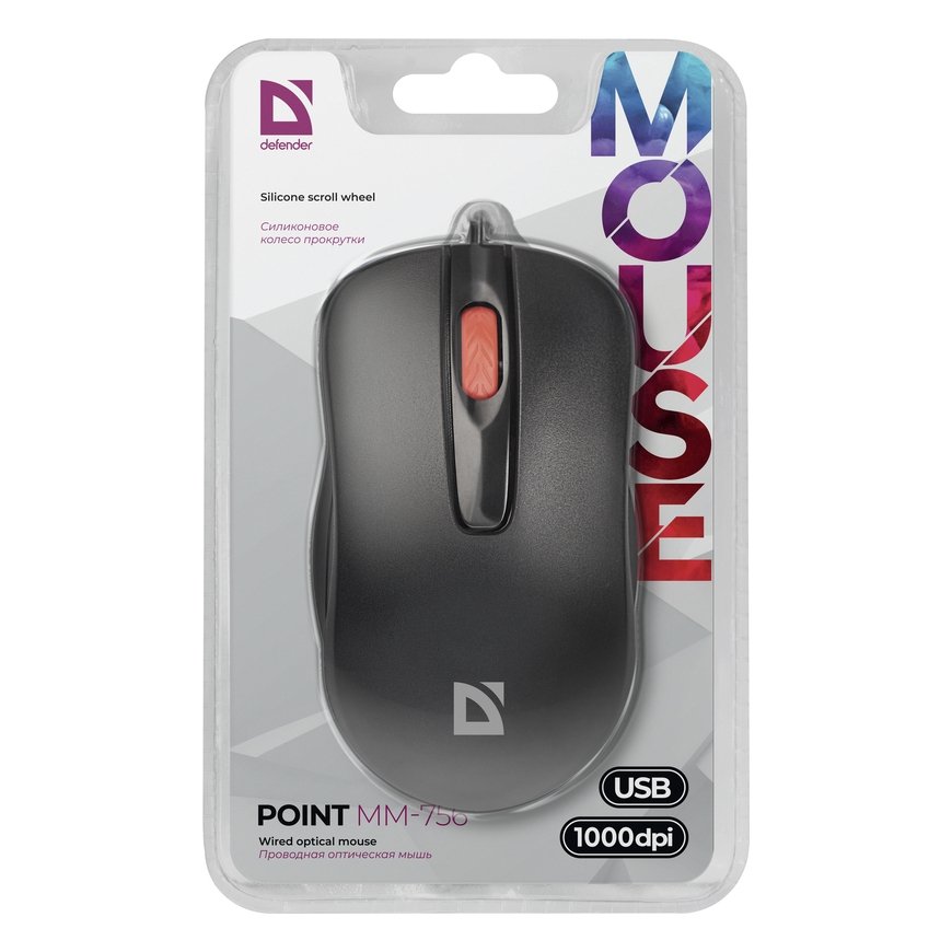 Defender POINT MM-756 mouse Ambidextrous USB Type-A Optical 1000 DPI – 5