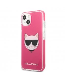 Karl Lagerfeld TPE Choupette Head Case for iPhone 13 Fuchsia