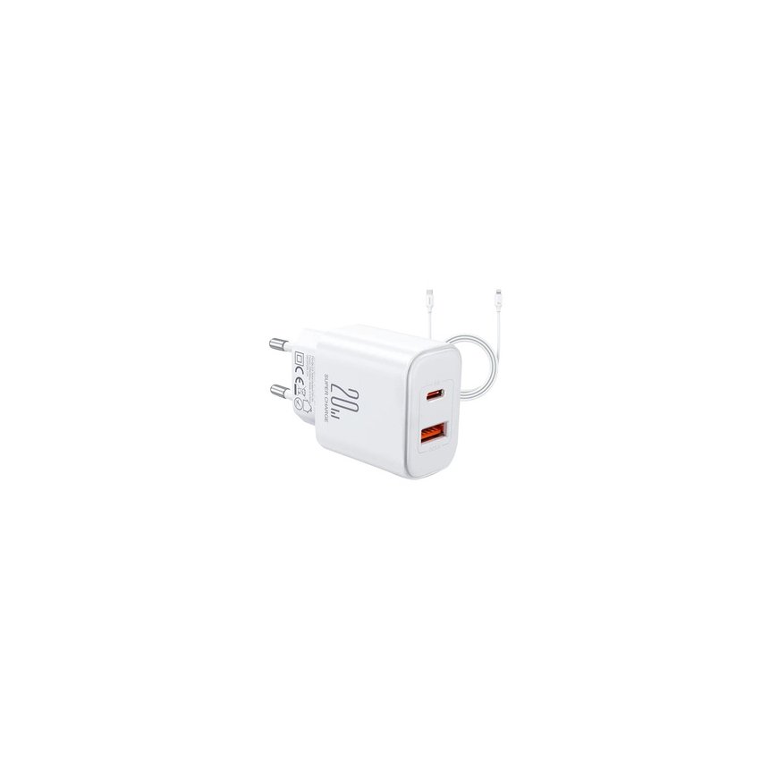 Charger Joyroom JR-TCF05 Flash, 20W + C to L Cable 1m (White) – 2