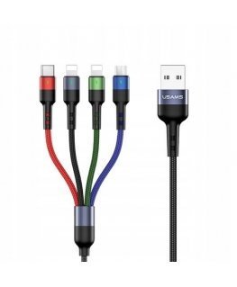 USAMS Kabel pleciony U26 4w1 3m 2A Fast Charge (2xlightning|micr