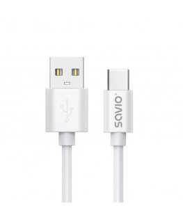 Savio USB cable 2 m USB 2.0 USB A - USB C White CL-168 USB кабель 3 m Белый
