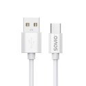 Savio USB cable 2 m USB 2.0 USB A - USB C White CL-168 USB kabelis 3 m Balta Savio USB cable 2 m USB 2.0 USB A - USB C White CL-168 USB kabelis 3 m Balta