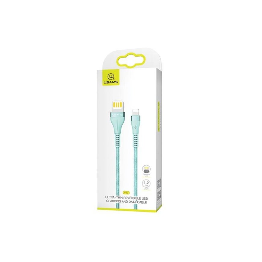 USAMS Kabel pleciony U33 lightning 1,2m 2A Fast Charging niebies – 2