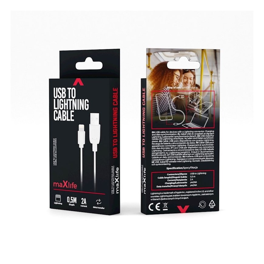 MaXlife OEM0100963 „Lightning“ kabelis 0,5 m Balta – 2