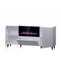 Cama PAFOS chest of drawers with electric fireplace 180x42x82 cm white matt Cama PAFOS chest of drawers with electric fireplace 180x42x82 cm white matt
