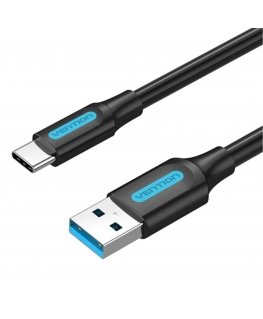 USB 3.0 A to USB-C Cable Vention COZBH 2m Black PVC