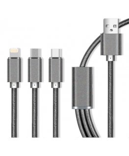 MaXlife OEM001651 USB-kaabel USB A USB C/Micro-USB B/Lightning Hall