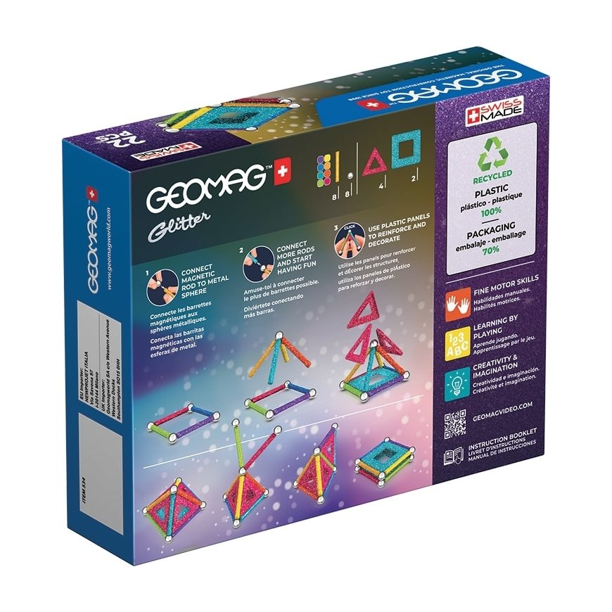 Geomag Glitter Panels Recycled Žaislas su neodimio magnetais – 2