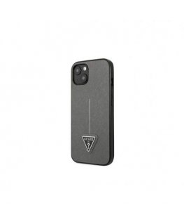 Guess PU Saffiano Triangle Case for iPhone 13 mini Silver