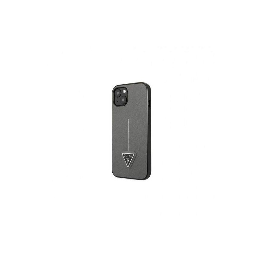 Guess PU Saffiano Triangle Case for iPhone 13 mini Silver