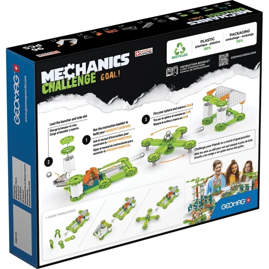 Geomag Mechanics Recycled Challenge Goal! Žaislas su neodimio magnetais – 2