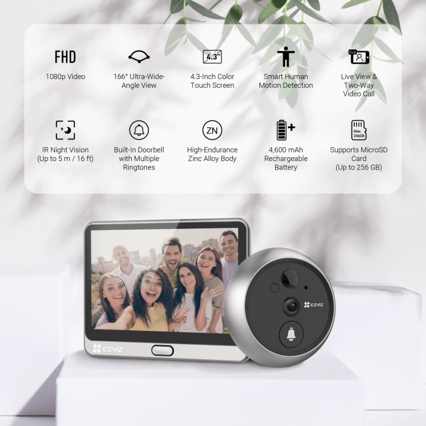 EZVIZ CS-DP2 Wire-free Peephole Doorbell 3MP
