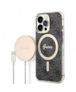 Zestaw Guess GUBPP13LH4EACSK Case+ Charger iPhone 13 Pro czarny|