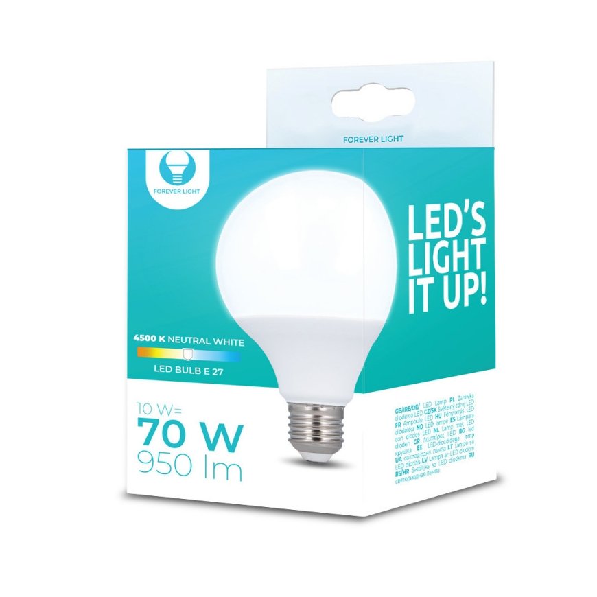 LED Bulb E27 G95 10W 230V 4500K 950lm Forever Light