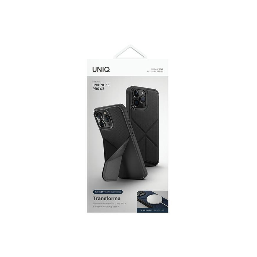 Uniq case Transforma iPhone 15 Pro Max 6.7" Magclick Charging black/ebony black – 2