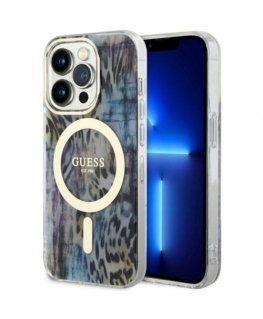 Guess GUHMP14LHLEOPWB iPhone 14 Pro 6.1" niebieski|blue hardcase