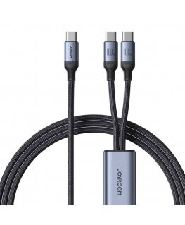 Cable Speedy USB-C to 2x USB-C Joyroom SA21-1T2/ 100W / 1.5m (black)