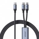 Cable Speedy USB-C to 2x USB-C Joyroom SA21-1T2/ 100W / 1.5m (black) Cable Speedy USB-C to 2x USB-C Joyroom SA21-1T2/ 100W / 1.5m (black)