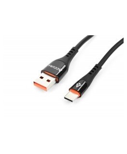 Accura USB-A - USB-C 2.0m gumowy 5V/2A czarny