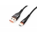 Accura USB-A - USB-C 2.0m gumowy 5V/2A czarny