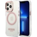 Guess Transparent MagSafe Compatible Case for iPhone 13 Pro Pink Guess Transparent MagSafe Compatible Case for iPhone 13 Pro Pink
