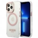 Guess Transparent MagSafe Compatible Case for iPhone 13 Pro Pink Guess Transparent MagSafe Compatible Case for iPhone 13 Pro Pink