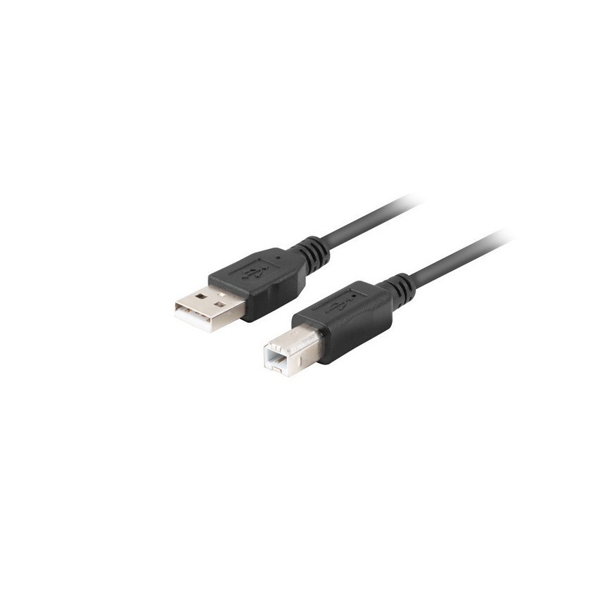 Lanberg CA-USBA-15CU-0010-BK USB kabelis 1 m USB 2.0 USB B Juoda