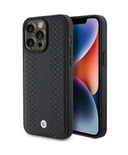 BMW BMHCP15L22RFGK iPhone 15 Pro 6.1" czarny|black Leather Diamo