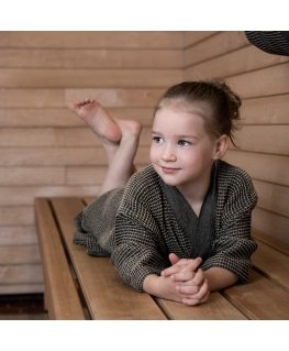 Bath robe RENTO BROWN, kid L/XL