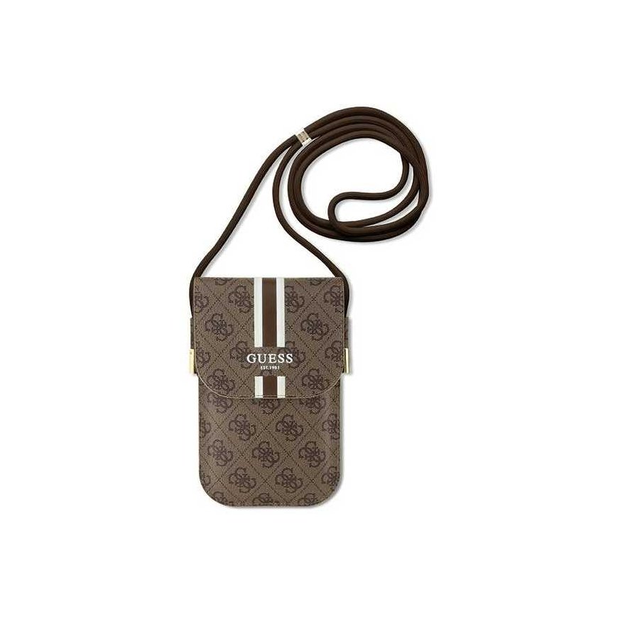 Case Guess bag for phone GUOWBP4RPSW brown Wallet 4G Stripes