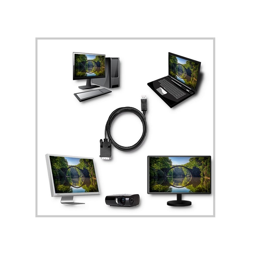 Qoltec 50364 videokaabliadapter 1,8 m DVI DisplayPort Must – 4